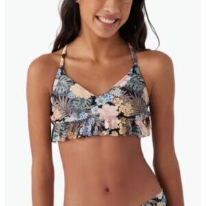 O’Neill Macaw Tropical Size 14 Youth Tankini Swim Top NWT Peplum $55